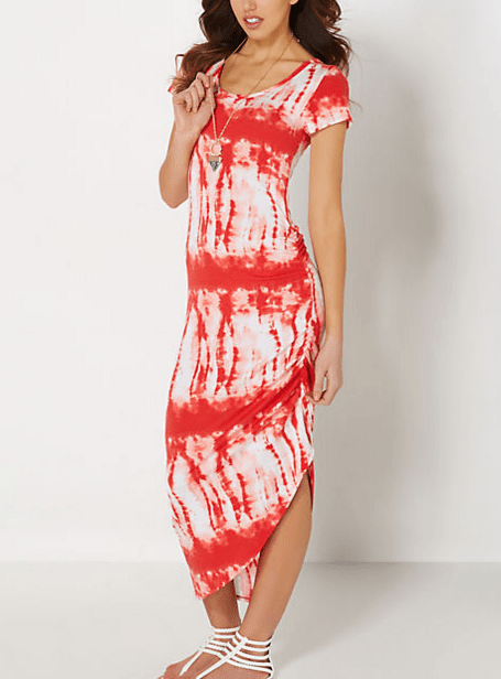 Coral Tie Dye Cinched Dress; $10.49